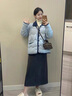 妍莉芬（yanlifen）小香风羽绒棉服女装2025冬季短外套女2025年新复古棉衣羽棉袄绒服 蓝色 L 实拍图