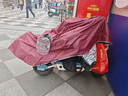 迪普尔电动车雨衣雨披双人单人亲子连体牛津布男女通用加大防水 5XL双人可拆卸双帽檐枣红 实拍图