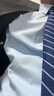 罗蒙（ROMON）纯色商务职业正装男士衬衫工装男装长袖衬衣男CS108蓝色4XL 实拍图