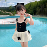 梵迪拉（F.DYRAA）儿童泳衣女童连体公主裙可爱女孩泡温泉幼儿宝宝游泳32643黑色M 实拍图