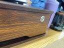 实木桌面收纳盒抽屉式办公桌上整理箱多层杂物储物柜木质盒子带锁 胡桃色1层【全锁】 实拍图