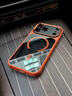 艾德加（Eddga） 适用苹果17promax手机壳16pro超薄透明磁吸壳硅胶保护壳金属按键镜头全包围防摔简约亚克力硬外壳 星橙色-秒变17磁吸壳+钢化膜 苹果17pro 实拍图