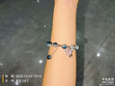 仿猫眼石蝴蝶手串女ins小众设计灰月光手串百搭气质潮品渐变风 蓝色碎珠蝴蝶手串 实拍图