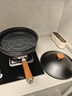 传世家徽（Muceski）炒锅铁锅有钛不粘炒菜锅 无涂层锻打锤纹铁锅 已开锅燃气电磁炉用 30炒锅+蒸笼【有钛铁不粘】 30cm 实拍图