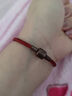 周生生【细绳】串珠3mm细版手绳转运珠皮绳男女定价不锈钢绳-红色 E15 实拍图