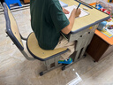 晶霄儿童学习桌椅套装作业课桌子小孩书桌写字桌学校小学生家用可升降 【校园pro款】双柱课桌+椅深灰色 实拍图