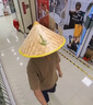 极景竹编斗笠帽子防雨遮阳帽竹帽道具装饰遮雨帽赶海草帽钓鱼帽 实拍图
