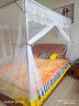 家用单门蚊帐架加密双人蚊帐卧室不锈钢支架加厚 白色穿杆防尘【不锈钢架+斜撑】 宽1.8X2米长床 实拍图