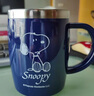 史努比（SNOOPY）带手柄不锈钢办公保温杯水杯420ML可爱杯子情侣杯 DP-5002 蓝色 实拍图