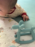 美露宝气球狗牙胶婴儿磨牙棒安抚牙龈防吃手小月龄抓握训练玩具 浅青蓝（送防掉链+收纳盒+海姆立克卡+测试木块） 实拍图