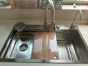 摩恩阳光系列厨房水槽大单槽洗菜盆一体盆304不锈钢台上中下家用洗碗水池 四孔集渣银色水槽-圆形抽拉顶配 80*46CM 实拍图