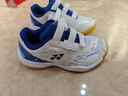 YONEX尤尼克斯羽毛球鞋yy基础款舒适亲子款青少年SHB101JRCR白/蓝33码 实拍图