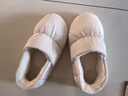 利达妮（TZLDN）全包跟棉拖鞋女秋冬季保暖毛绒防水防滑月子鞋厚底情侣棉鞋男外穿 奶白色【升级防滑】 38 -39(适合37-38码) 实拍图