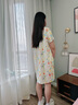 棉绸睡裙女夏薄款2025新款睡衣韩版甜美少女网红家居外穿裙子QM 白底彩花2301 均码 (90-140斤内穿) 实拍图