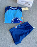 佑游儿童泳衣男童游泳衣分体泳裤男孩速干温泉泳衣六件套32038蓝色4XL 实拍图