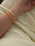 明牌珠宝情人节礼物 足金亮点光面钻纹黄金手镯女款金镯子AFI0062工费300 黄金手镯 6.0直径 约13.51克 实拍图