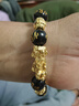 仿沙金仿黑曜石貔貅手链仿黑曜石男士女情侣3d覇气招财手串礼品 金色貔貅经文手串-黑色 实拍图