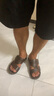 宜驰（EGCHI）凉鞋男士凉拖户外头层牛皮透气沙滩鞋 J6683 棕色(通勤款) 40 实拍图