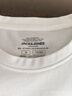 杰克·琼斯（JACK&JONES）25年男装四季打底T恤男T恤舒适男士短袖多色上衣纯色水洗不易走形 A06白色 M 175 实拍图