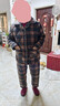 多俏美睡衣女纯棉夹棉袄秋冬款三层保暖加厚格子全棉服家居服套装冬天 TG66042|套装 L 实拍图