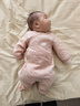 巴厘小猪新生婴儿连体衣服秋冬加厚初生儿和尚服睡衣保暖夹棉宝宝哈衣爬服 虾玉粉 59cm 实拍图