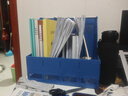 得力（deli）4联镂空桌面文件框栏书立架档案收纳盒 办公室带标签资料文件置物架书本资料收纳神器 蓝色9848 实拍图