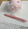 高颜值按动中性笔圆珠笔黑色水笔小学生考试0.5速干碳素 玫瑰粉5支 实拍图