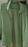 皮尔卡丹（pierre cardin）外穿垂感纯棉衬衫女24春夏韩版宽松休闲薄款衬衣长袖防晒上衣 绿色 L 【105-115斤】 实拍图