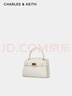 CHARLES&KEITH金属扣带凯莉包婚包手提单肩包包女包生日礼物CK2-50270880 Cream奶白色 S 实拍图