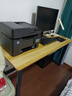 馨美凯电脑桌台式家用简易书桌办公桌简约现代工作台租房卧室学习写字桌 【单桌1.6cm厚桌面】黑架+浅胡桃 长140cm*宽50cm*高74cm 实拍图