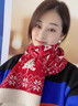 Calznklien【礼盒装】红色围巾女2025冬季新款针织围脖保暖生日礼物送女生 【雪花圣诞树】高级感礼盒装 实拍图