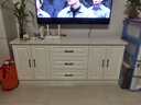 索友（CVOY）  实木电视柜客厅斗柜简约卧室靠墙储物柜 多功能玄关隔断柜地柜 【欧式实木四门三抽】1.6米暖白色 实拍图