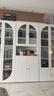 阿格贝贝法式书柜带玻璃门钢制书架客厅整墙柜子落地防尘书架储物置物柜 中空拱形门【2M高0.8M宽】 钢化玻璃【奶油白】 实拍图