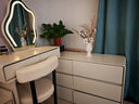 梳妆台卧室简约奶油风实木化妆桌高级感斗柜书桌一体转角可伸缩 奶油白【送货上门包安装】 0.8米桌+1.2米6斗柜+妆镜+妆椅 实拍图