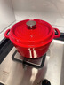 苏泊尔（SUPOR）珐琅锅铸铁锅汤锅炖锅火锅平底辅食锅电磁炉燃气通用 24厘米红色 24cm 3.8L 实拍图