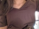 京东京造短袖T恤女10A抗菌秋季新款修身显瘦女装抑菌防汗 热巧棕 XL 实拍图