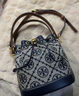 汤丽柏琦（Tory Burch）TB女包 T MONOGRAM 手提托特包水桶包单肩包斜挎酒桶包 79487-405 海军蓝 中号 实拍图
