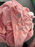 洁丽雅儿童浴巾带帽斗篷新生婴儿洗澡比棉纱布柔软吸水宝宝浴袍 (80*150cm)粉色小兔 实拍图