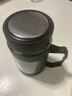 玻璃水杯商务杯大容量男女生带盖泡茶饮水礼品杯家用把手杯 黑色 500ml 1只 实拍图