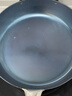 章丘铁锅手工小平底辅食锅煎锅烤肉锅煎蛋锅无涂层物理不粘锅炒锅平底锅 烤蓝铁把加锅耳 28cm 实拍图