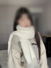 誠一集（CHENGYIJI）围巾女生围脖保暖围巾礼盒纯色围巾送女友围巾送长辈生日礼物 奶白色（礼盒装） 实拍图