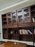 百裕达新中式黑胡桃实木书柜墙格子书架玻璃门组合置物柜落地储物展示柜 玻璃门卡座80cm书柜  实拍图