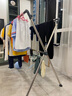 美丽雅晾衣架落地 折叠晒衣架挂衣服不锈钢三杆伸缩挂衣架 实拍图