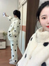 普雷芳孕妇装冬装2025新款加绒加厚珊瑚绒保暖孕妇睡衣套装家居服秋冬款 波点套装加绒加厚 L 实拍图