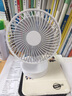 Hulker 大扇面桌面小风扇USB可充电台式办公室学生宿舍床头大风力便携电风扇 升级七叶羽静音风扇 【摇头款】不带电池/带定时功能 实拍图
