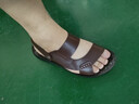 意尔康王子断码凉鞋男士真皮2025新款潮夏季休闲防滑两用沙滩拖鞋外穿皮凉鞋 棕色 41 实拍图