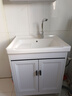 溪涧亭新款太空铝落地柜卫生间洗手盆洗脸盆柜组合陶瓷洗漱台阳台一体盆 皓月白(洗衣盆)落地柜60CM 包含五金(含镜柜全套) 实拍图