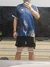 夏季速干短袖羽毛球服乒乓球运动服套装男女专业透气比赛服两件套 3125男款蓝色套装028黑金 XL 实拍图
