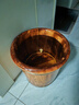 川柏香泡脚桶木桶40厘米实木泡脚桶过小腿香柏木足浴洗脚盆木桶家用木质 40碳化带盖带轮+艾60包（豪配） 实拍图