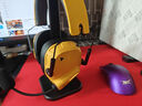 戴灵G3游戏电竞头戴耳机2.4G无延迟电脑蓝牙7.1音效fps专用有麦长续航冰丝耳罩个性调音C-media驱动 机甲黄+耳机支架 【电竞C-media解码芯片 】 实拍图
